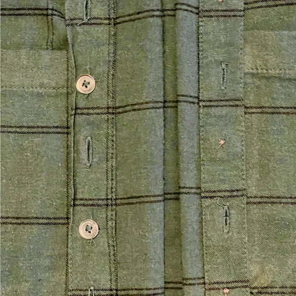 Ava & Viv green plaid checkered flannel 2X plus sz. button up - Picture 4 of 7